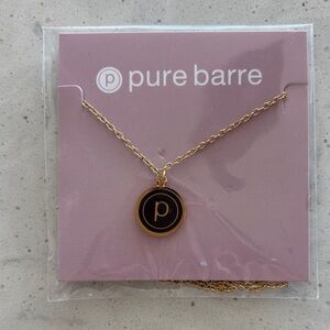 Pure Barre Gold and Black Pendant Necklace